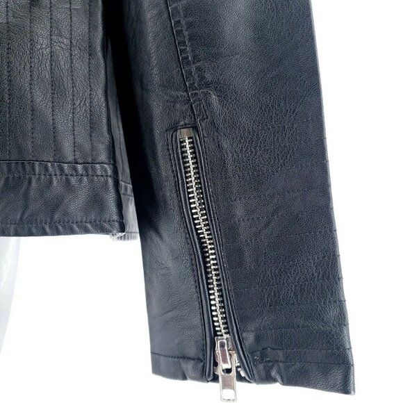SPARKZ COPENHAGEN Faux Leather Moto Biker Jacket SMALL - Picture 6 of 9